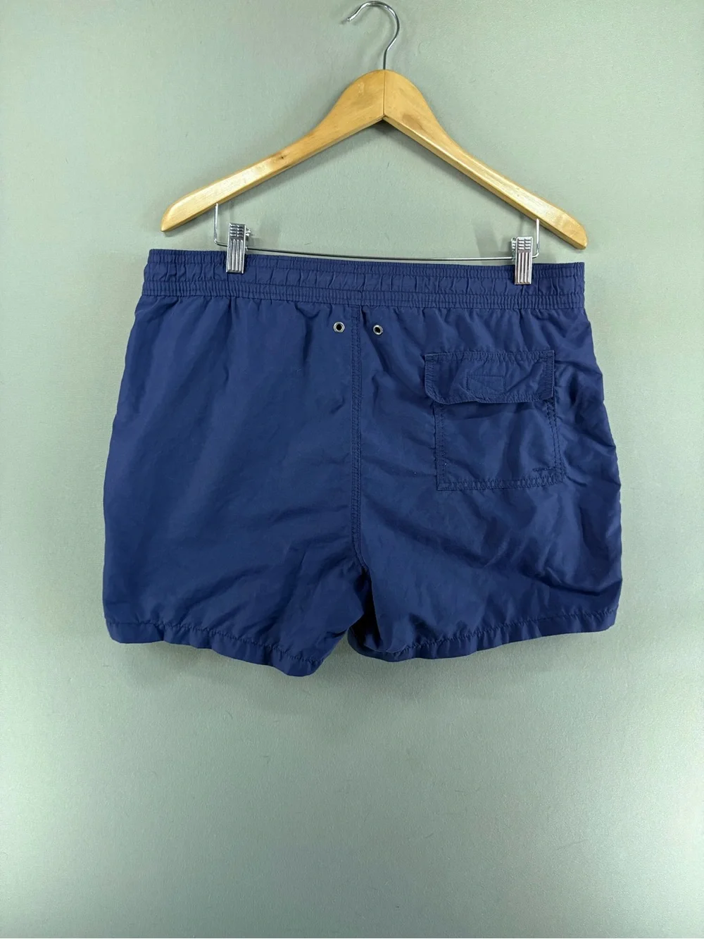 Vintage Polo Ralph Lauren Nylon Swimming Lined Trunks Shorts Navy Mens Size M